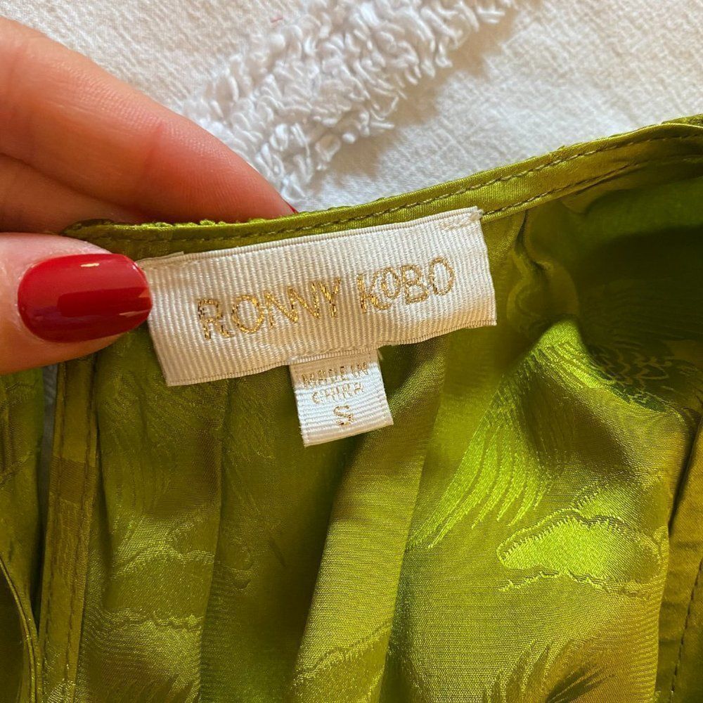 Ronny Kobo Collection Green Ruched Bodycon Mini Dress - Picture 8 of 13